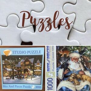 2 Bits and Pieces Christmas Jigsaw Puzzles- 1000 piece